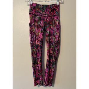 Lululemon Fast Free High-Rise Crop Tight 22" Hyper Flow Pink Multi Size 2